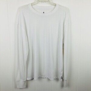 Free People Womens Keep Rolling Long Sleeve White Top Large